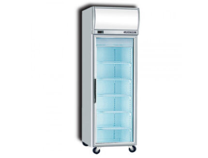 Painted upright single glass door freezer